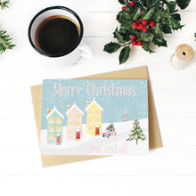 Load image into Gallery viewer, Vintage Christmas Town House Scene Greetings Card