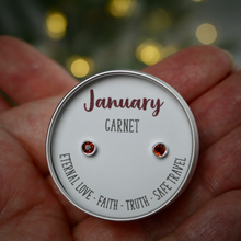 Load image into Gallery viewer, January Birthday Sterling Silver Mini Stud Earring