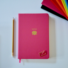 Load image into Gallery viewer, Soft Feel Notebook with Foiled Lotus Blossom Design