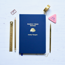 Load image into Gallery viewer, Personalised Family Tree Notebook With Oak Tree Design