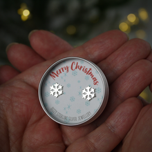 Load image into Gallery viewer, Sterling Silver Snowflake Stud Earrings