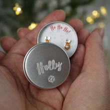 Load image into Gallery viewer, Sterling Silver Reindeer Stud Earrings