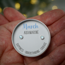 Load image into Gallery viewer, March Birthday Sterling Silver Mini Stud Earring