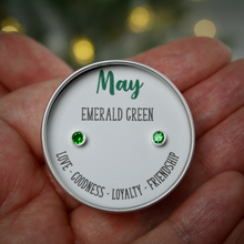 Load image into Gallery viewer, May Birthday Sterling Silver Mini Stud Earring