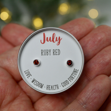 Load image into Gallery viewer, July Birthday Sterling Silver Mini Stud Earring