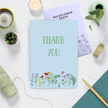Load image into Gallery viewer, Floral Thank You Card With Wild Flower Seed Packet