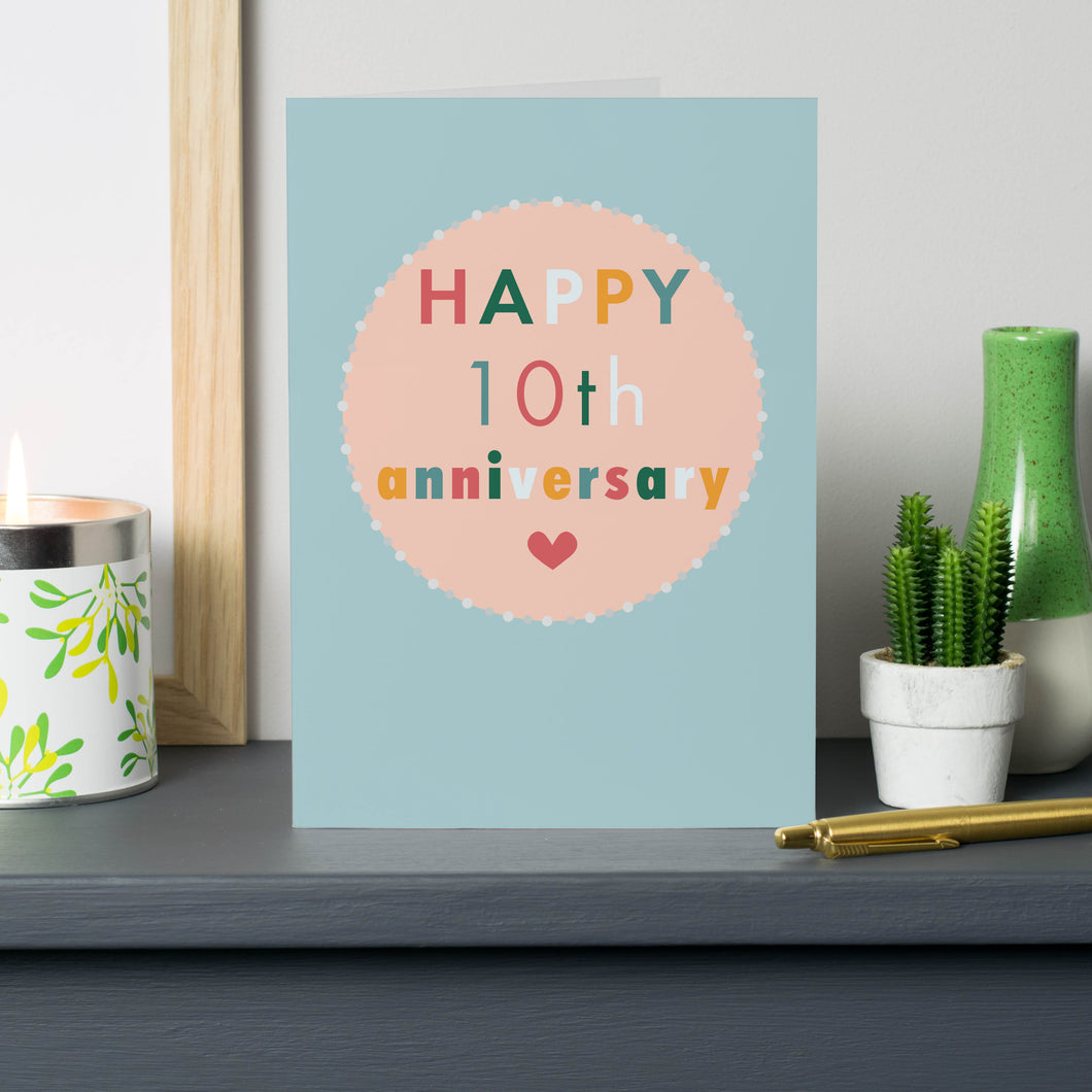 10th Wedding Anniversary Card