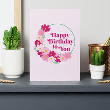 Load image into Gallery viewer, Floral Happy Birthday Card With Cosmos Flower Seed Pack
