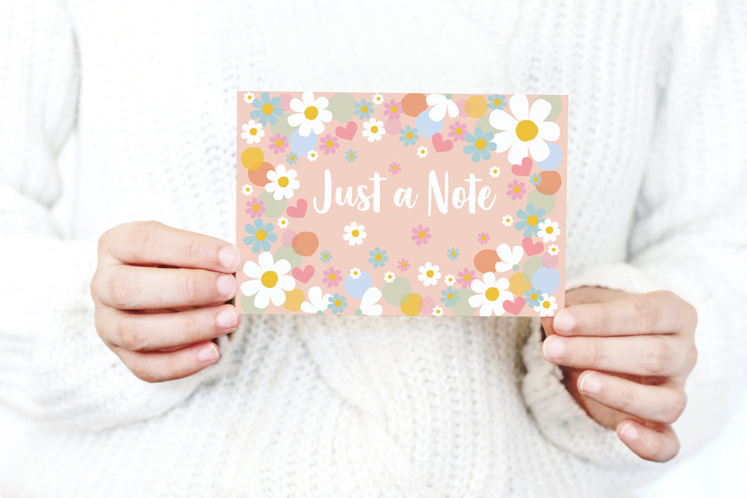 Daisy And Confetti Design Just A Note Postcard Pack