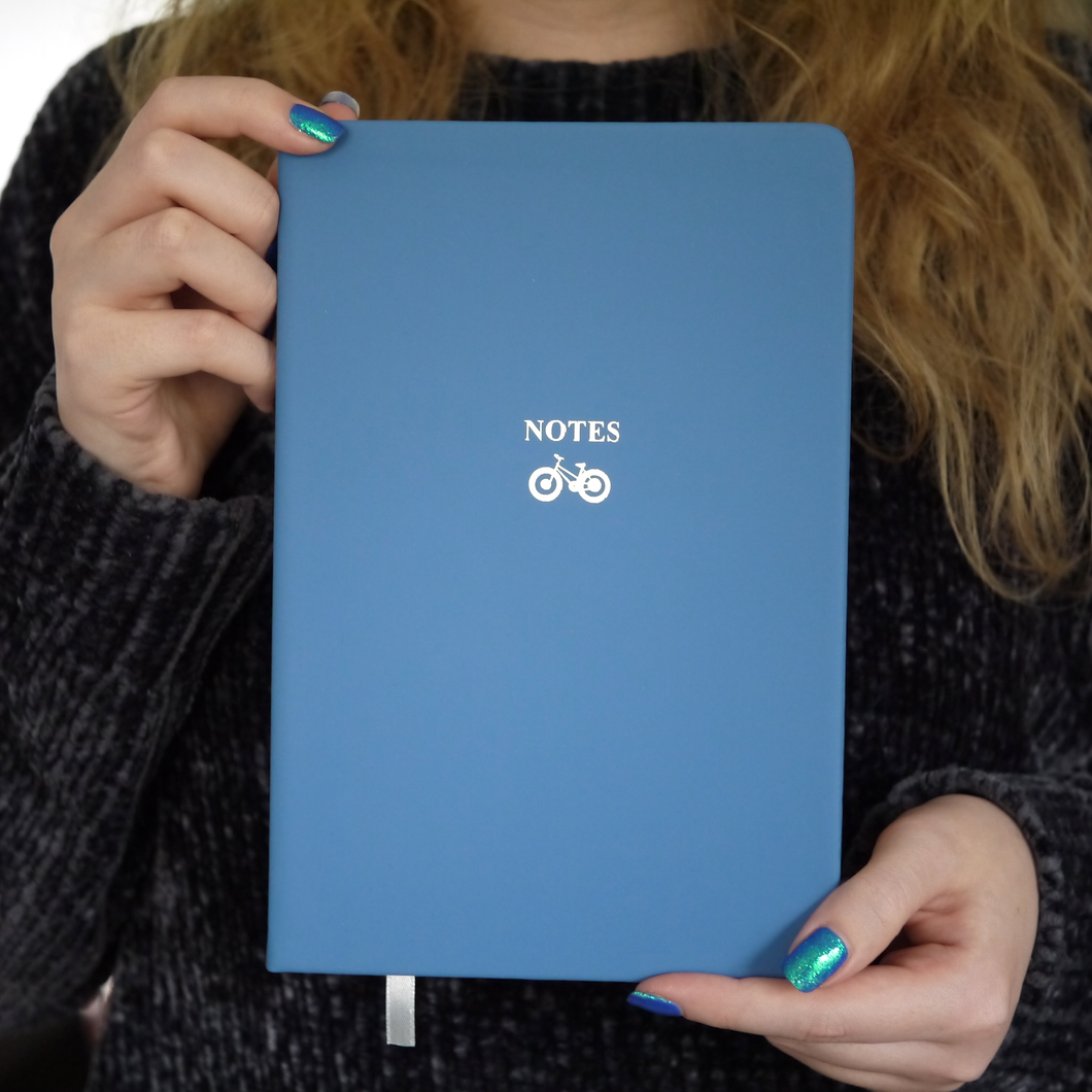 Soft Feel Notebook with Foiled Cycle Design