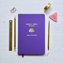 Load image into Gallery viewer, Personalised Family Tree Notebook With Oak Tree Design
