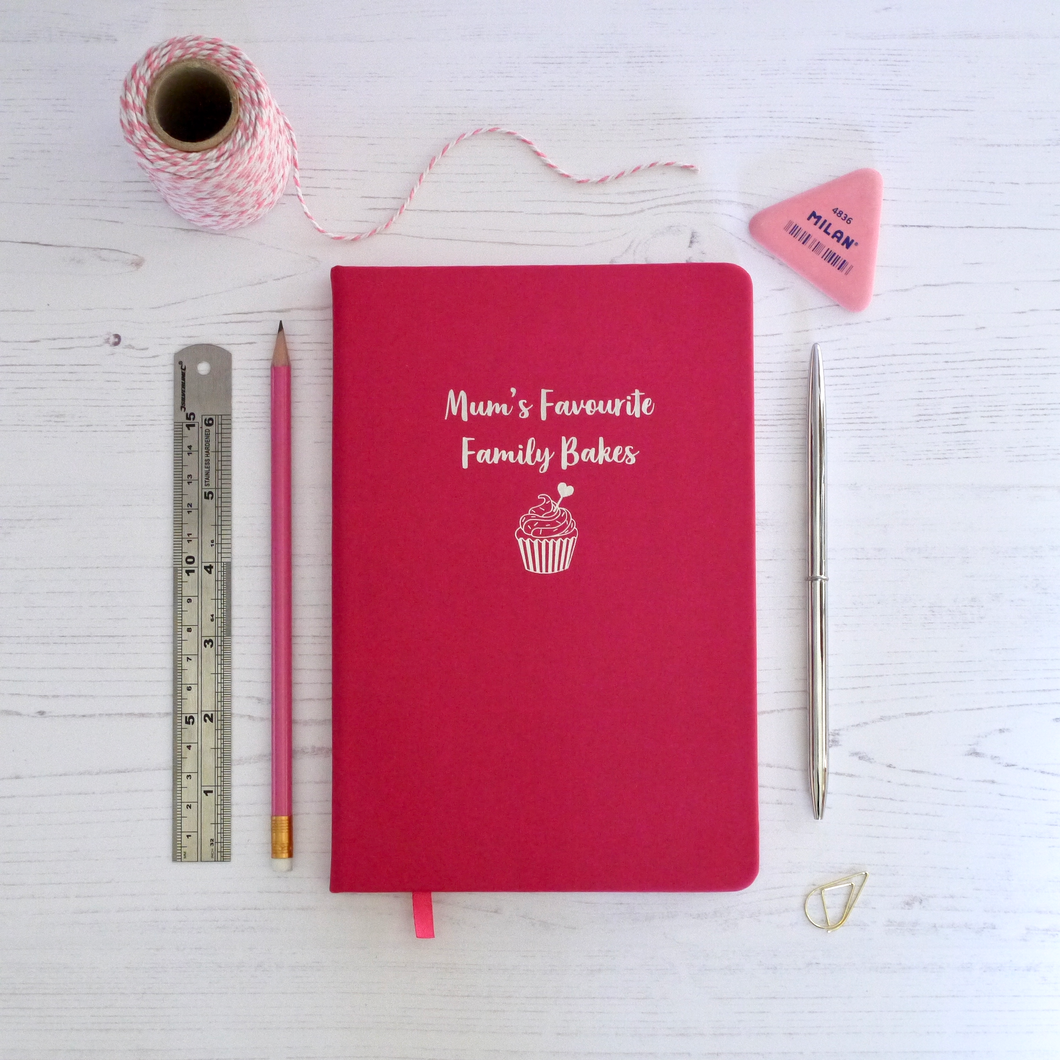 Personalised Recipe Notebook With Cupcake Design