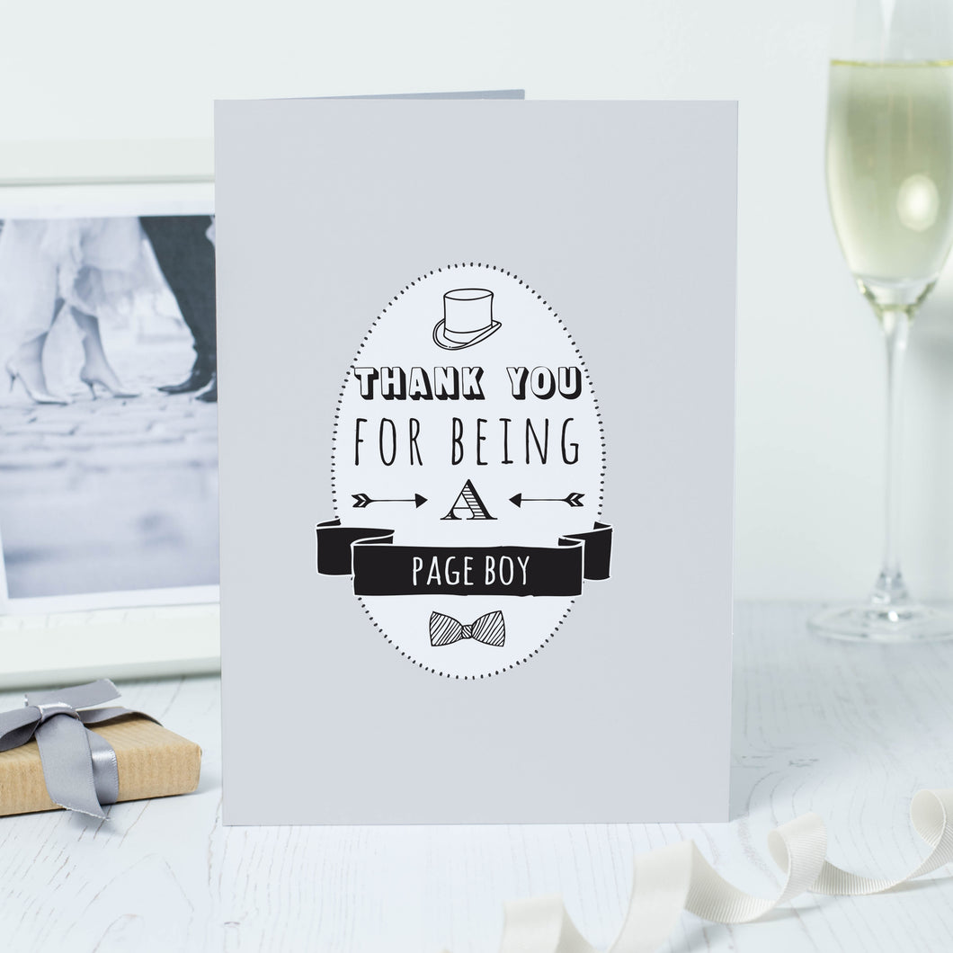 'Thank You For Being A Page Boy' Card