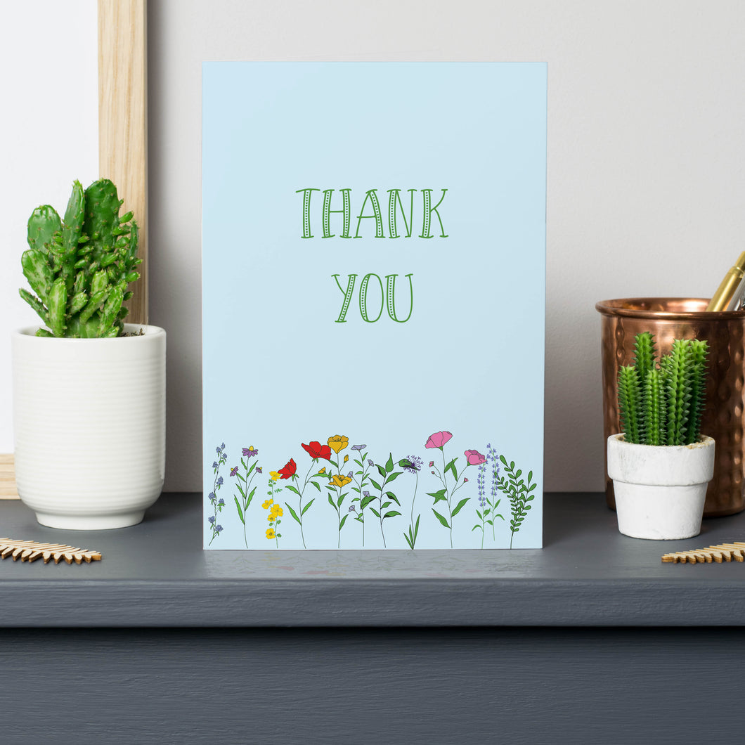 Floral Thank You Card With Wild Flower Seed Packet