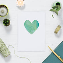 Load image into Gallery viewer, Thank You Watercolour Style Heart Card
