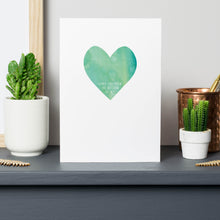 Load image into Gallery viewer, Thank You Watercolour Style Heart Card
